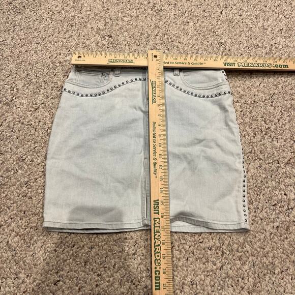 Iro Studded Denim Mini Skirt Light Wash Sz 26 Casual Summer - Picture 4 of 7